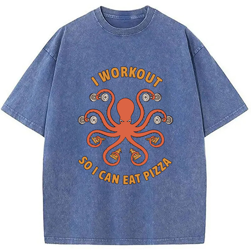 Tokyocanvas Octopus Exercising Washed T-Shirt