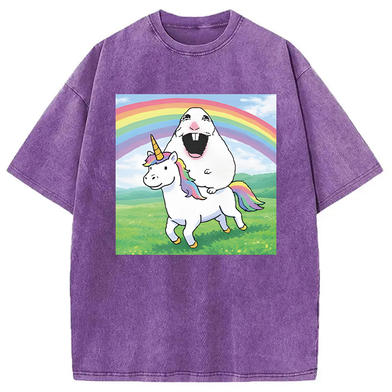 Tokyocanvas Silly Mouse Meme Washed T-Shirt