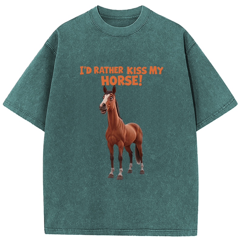 Tokyocanvas Rather Kiss My Horse Washed T-Shirt