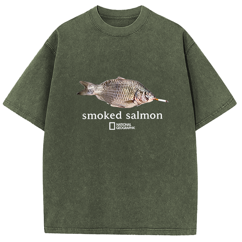 Tokyocanvas Smoked Salmon Washed T-Shirt