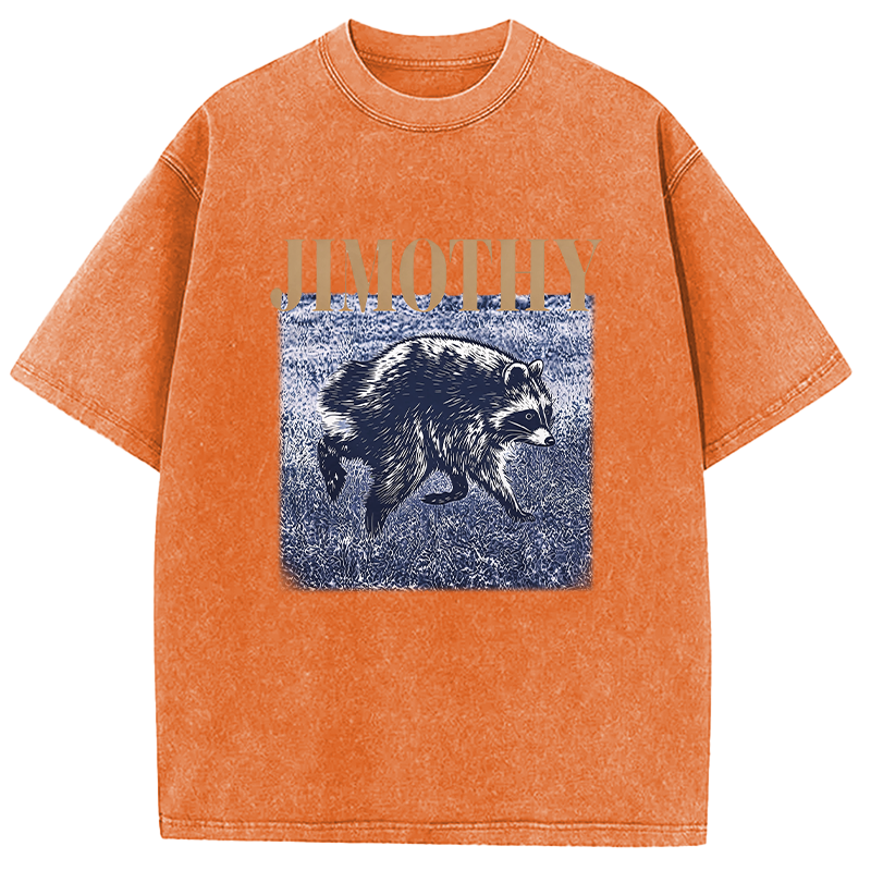 Tokyocanvas Vintage Jimothy Raccoon Washed T-Shirt