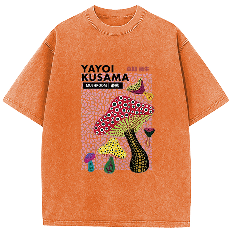 Tokyocanvas Art Mushroom Vintage Washed T-Shirt