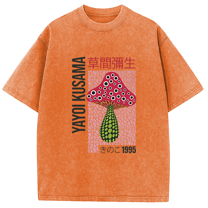 Tokyocanvas Pink Mushroom Washed T-Shirt