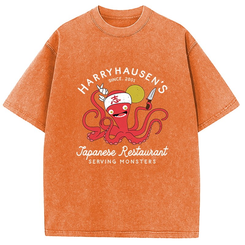 Tokyocanvas Harryhausen's Japanese Restaurant  Washed T-Shirt