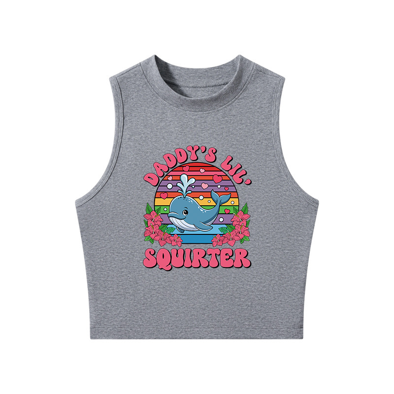 Tokyocanvas Funny Daddy's Lil Squirter Crew Neck Crop Top