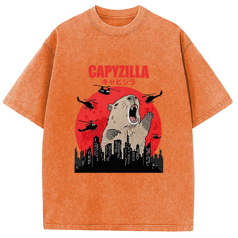 Tokyocanvas Capyzilla Capybara Washed T-Shirt