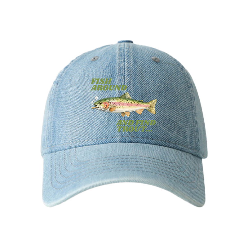 Tokyocanvas Fish Around and Find Trout Meme Denim Cap