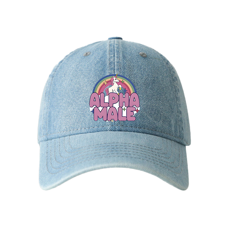 Tokyocanvas Rainbow Unicorn Alpha Male Denim Cap