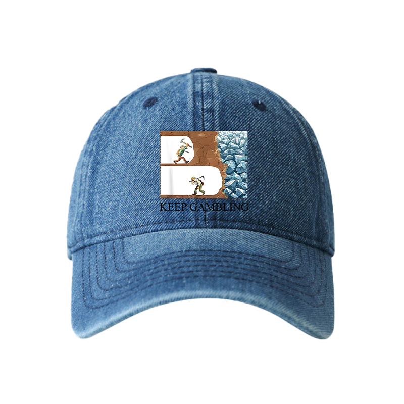 Tokyocanvas Funny Keep Gambling Denim Cap