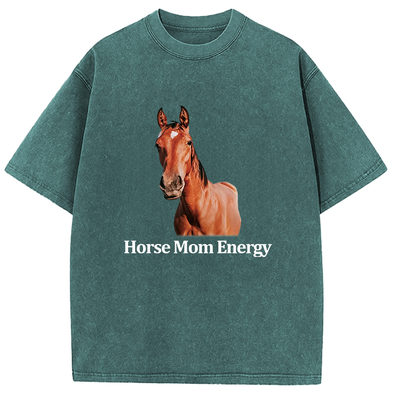 Tokyocanvas Horse Mom Energy Washed T-Shirt