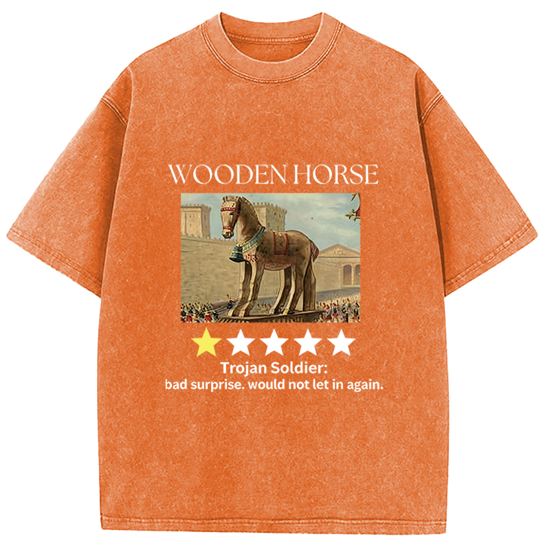 Tokyocanvas Trojan Horse One Star Review Washed T-Shirt