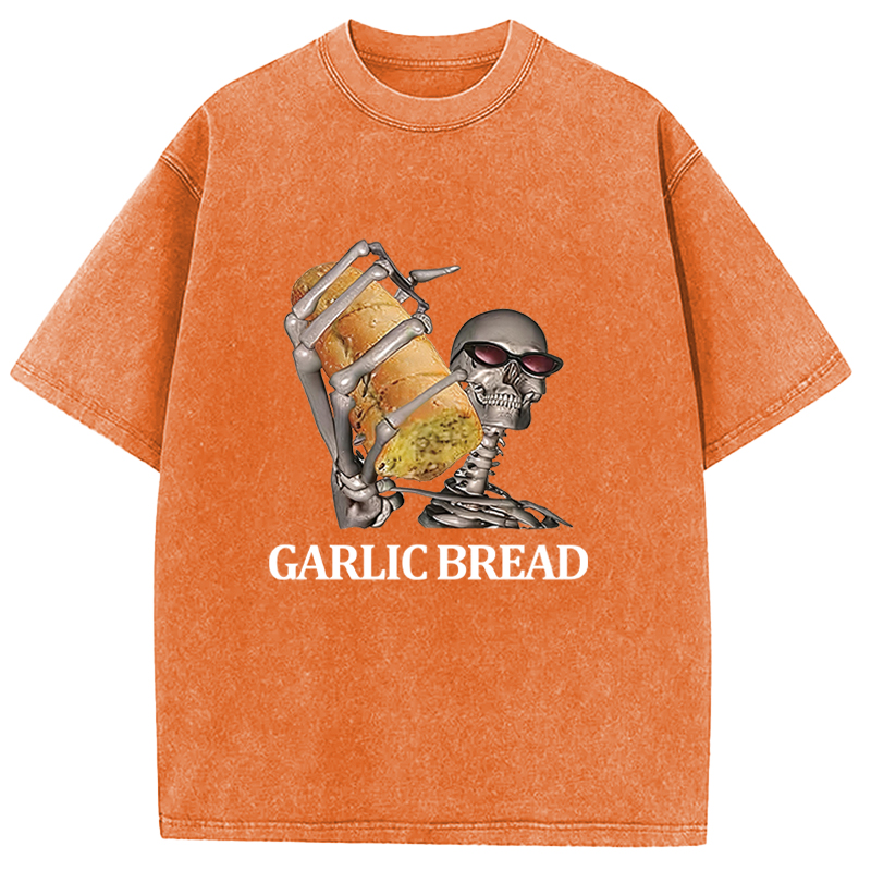 Tokyocanvas Garlic Bread Skeleton Washed T-Shirt