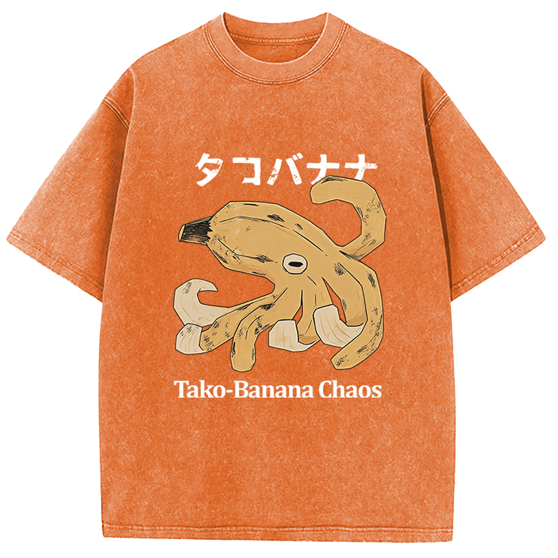 Tokyocanvas Tako‑Banana Chaos Washed T-Shirt
