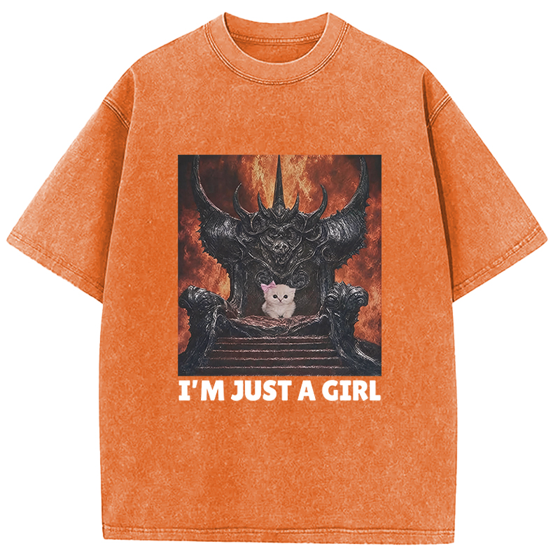 Tokyocanvas I'm Just A Girl Washed T-Shirt