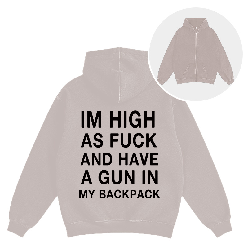Tokyocanvas Im High Washed Zip Hoodie
