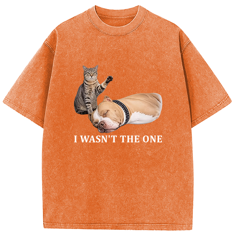 Tokyocanvas Funny Cat And Dog Washed T-Shirt