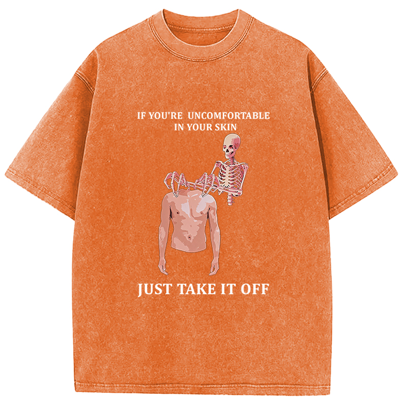 Tokyocanvas Skeleton Skin Off Washed T-Shirt