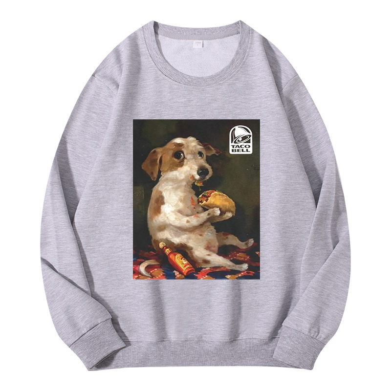 Tokyocanvas Dog Chill With Taco Bell Vintage Classic Sweatshirt
