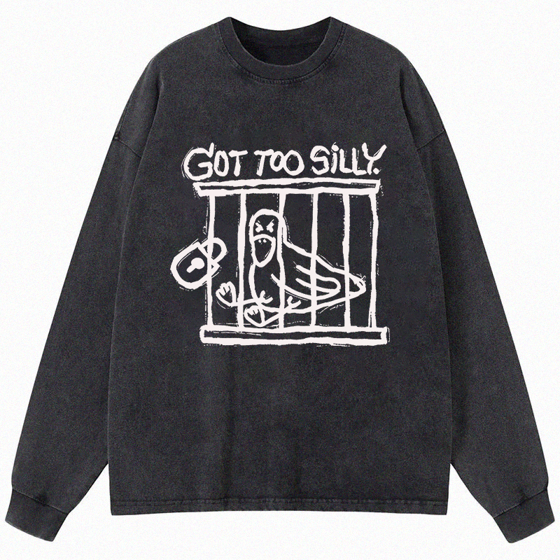 Tokyocanvas Lock Up A Stupid Goose Long Sleeve Washed T-Shirt