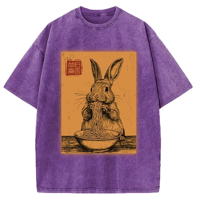 Tokyocanvas Ramen Lover Rabbit Washed T-Shirt