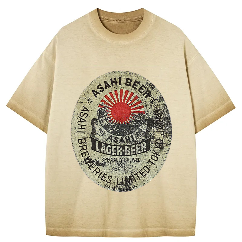 Tokyocanvas ASAHI BEER Japanese Gradient Washed T-Shirt