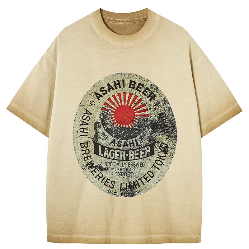 Tokyocanvas ASAHI BEER Japanese Gradient Washed T-Shirt