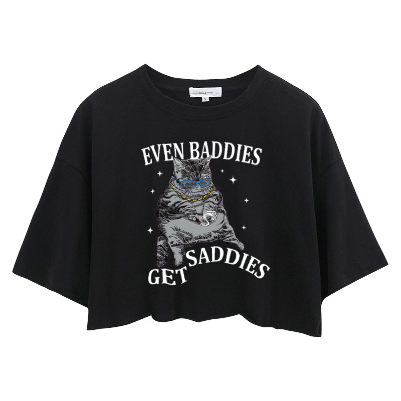 Tokyocanvas Even Baddies Get Saddies Crop Top