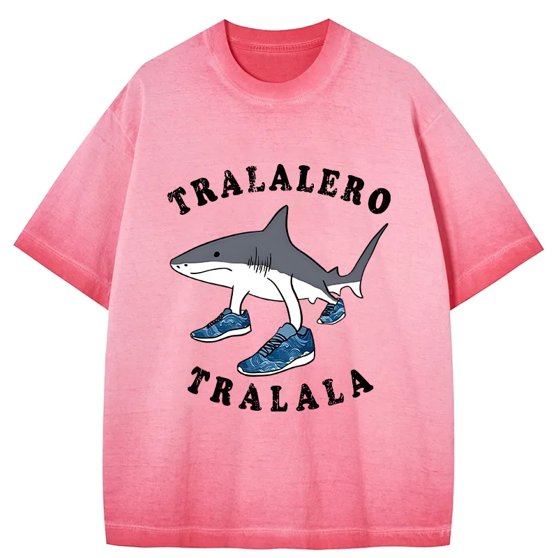 Tokyocanvas Tralalero Tralala Funny Gradient Washed T-Shirt
