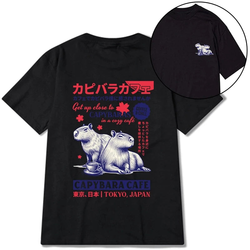 Tokyocanvas Tokyo Japan Capybara Cafe Front Back Classic T-Shirt