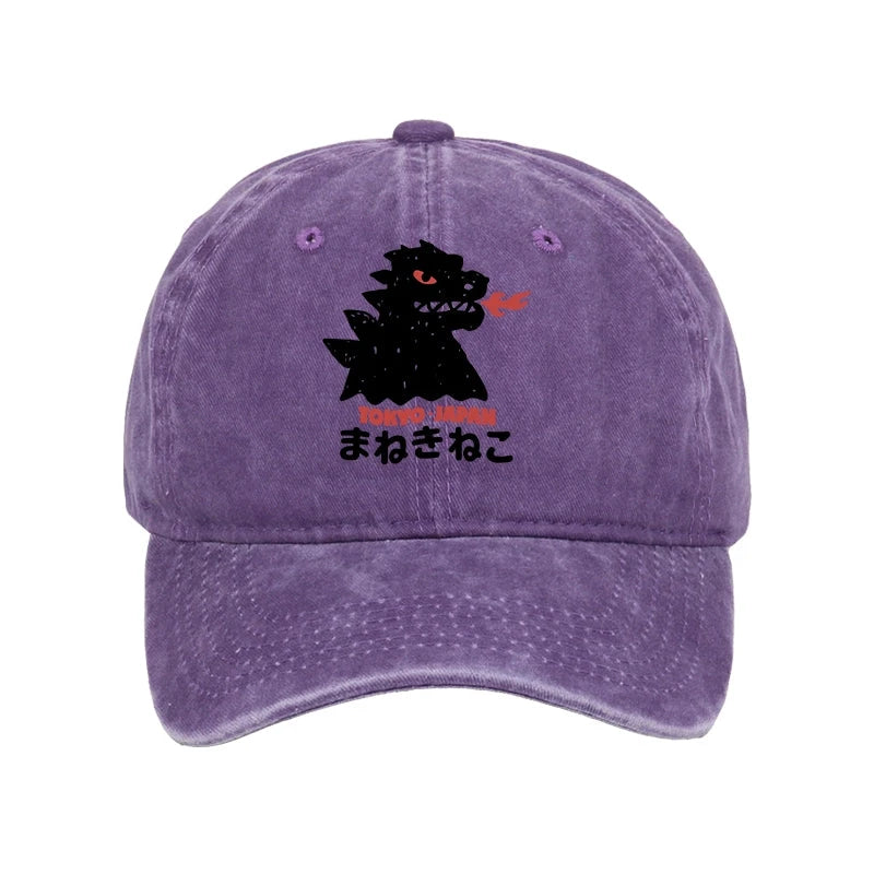 Tokyocanvas Japanese Fortune Cat Washed Cap