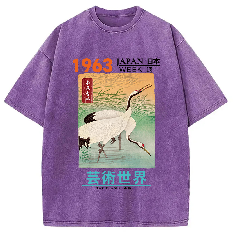 Tokyocanvas Two Cranes Washed T-Shirt