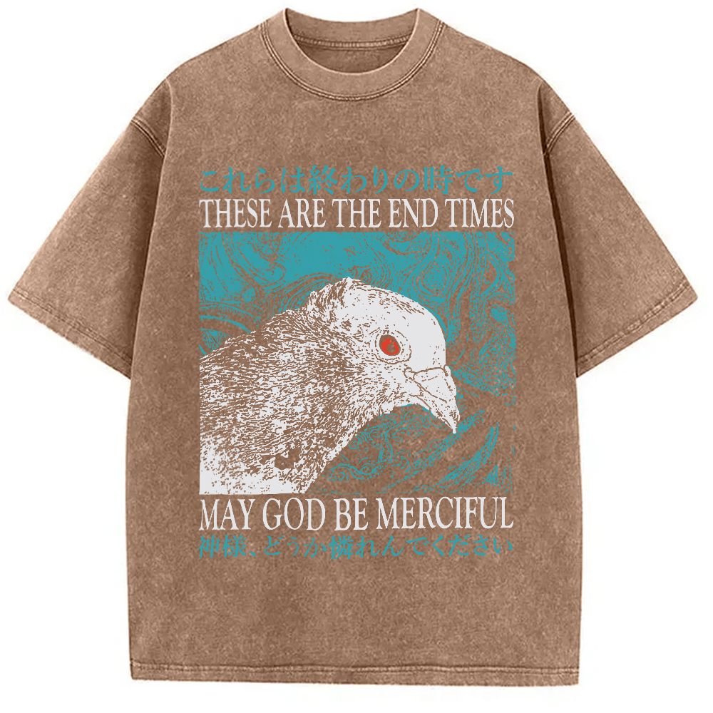 Tokyocanvas End Times Pigeon Vintage Washed T-Shirt