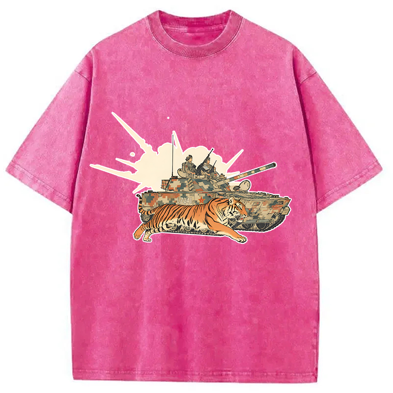 Tokyocanvas Tiger and Chariot Washed T-Shirt