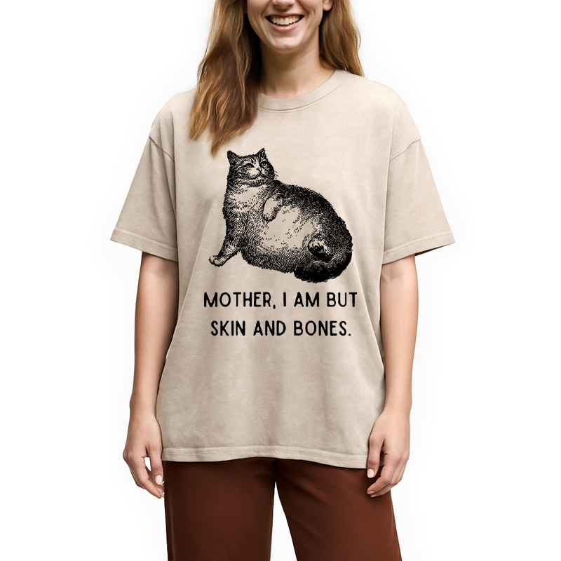 Tokyocanvas Skin & Bones Cat Washed T-Shirt