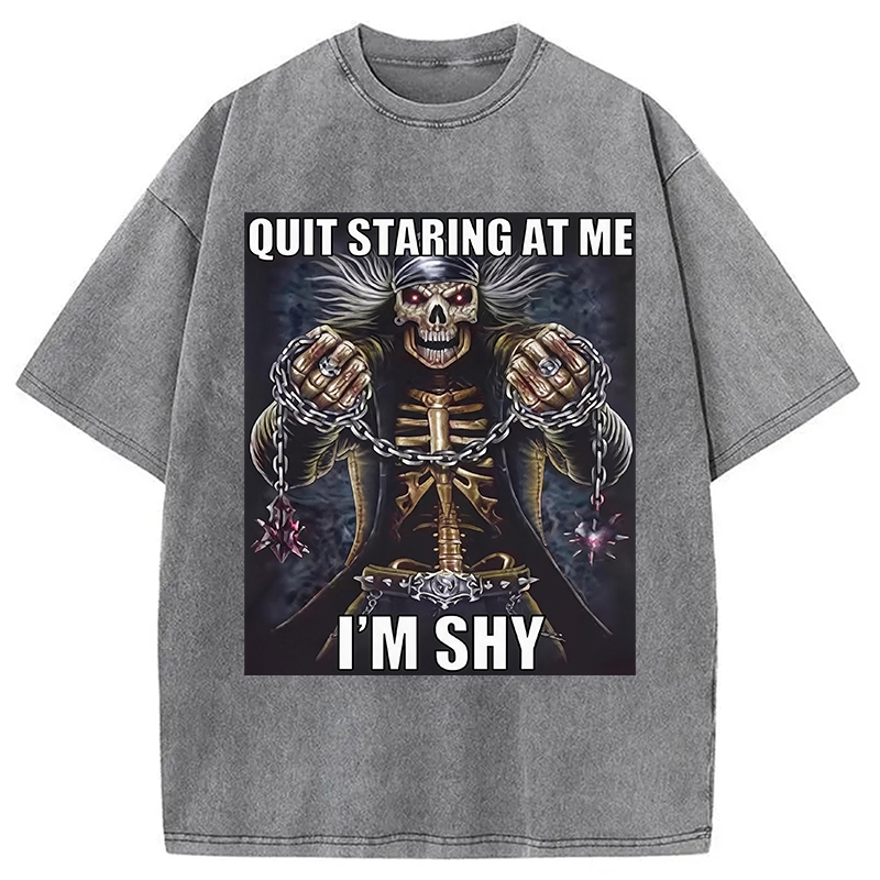 Tokyocanvas	 Quit Staring At Me Im Shy DTG Printing Washed T-Shirt