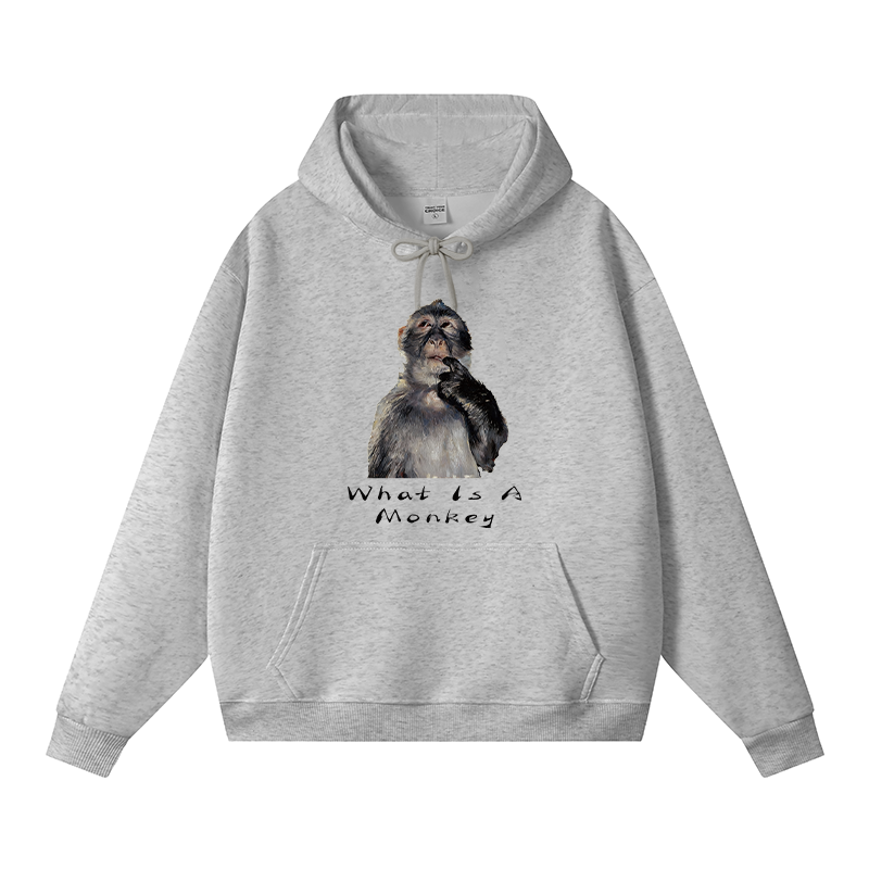 Tokyocanvas Funny Stupid Monkey Fleece Lined Hoodie