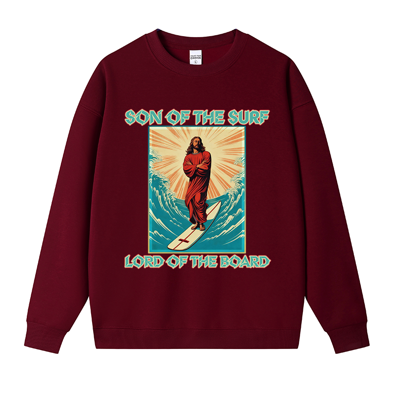 Tokyocanvas Jesus Surfer Fleece Lined Sweatshirt
