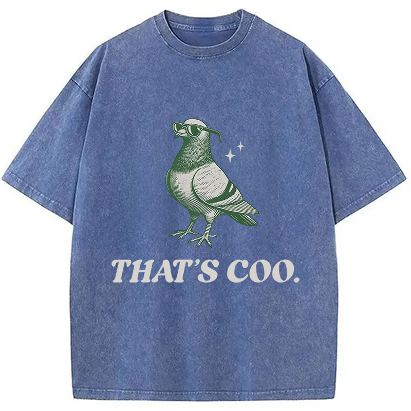Tokyocanvas Retro Funny Pigeon Puns 90s Washed T-Shirt