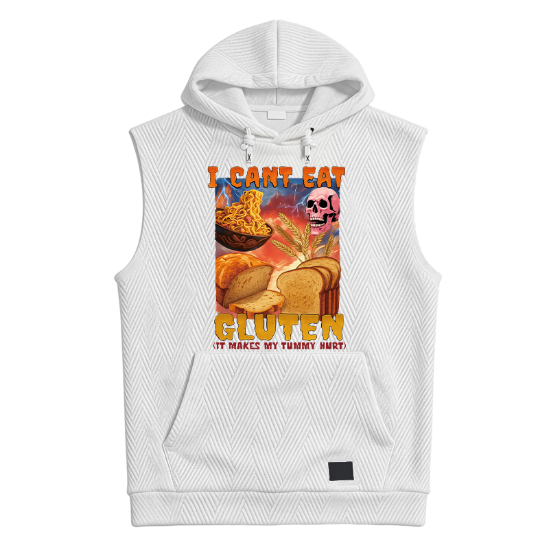 Tokyocanvas I Can't Eat Gluten Funny Meme Hooded Tank