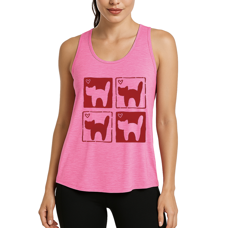 Tokyocanvas Cat Hearts Y2K Fitness Tank
