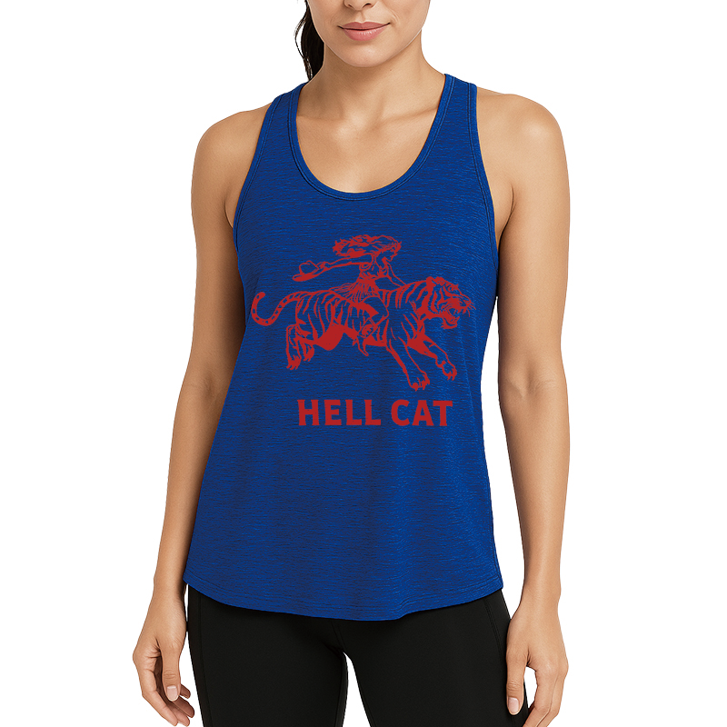 Tokyocanvas Retro Cowgirl Hell Cat Fitness Tank
