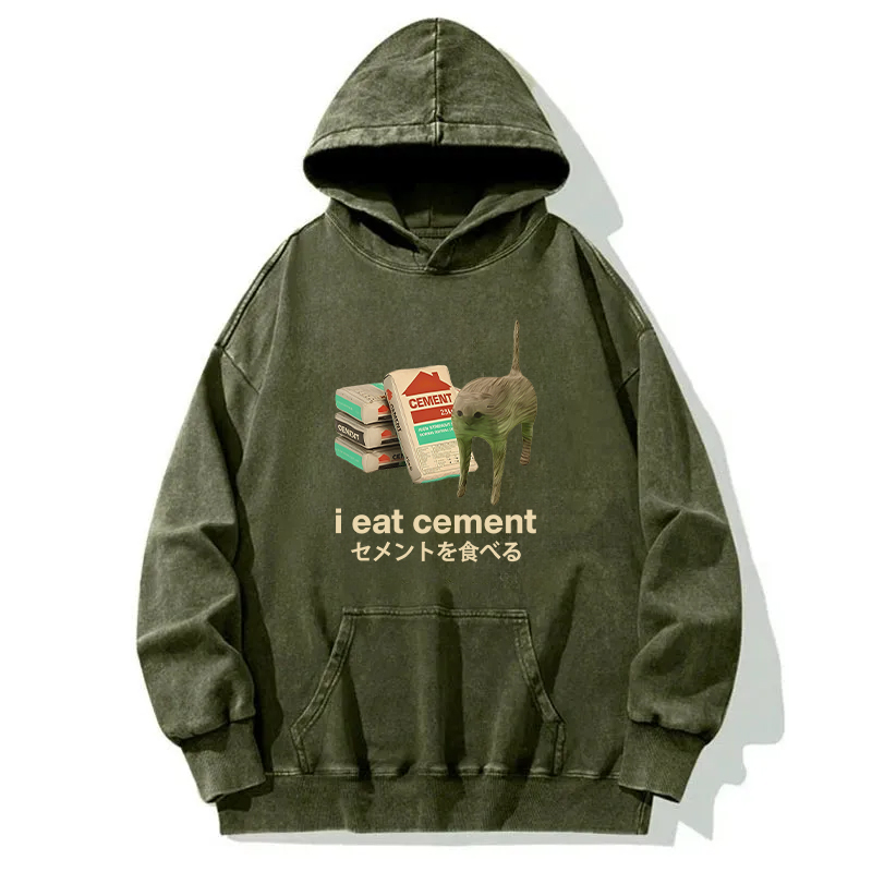 Tokyocanvas I Eat Cement Washed Hoodie