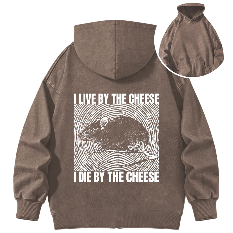 Tokyocanvas I Live By The Cheese Rat Washed Hoodie