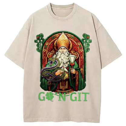 Tokyocanvas Vintage Go'n Git St Patrick Washed T-Shirt