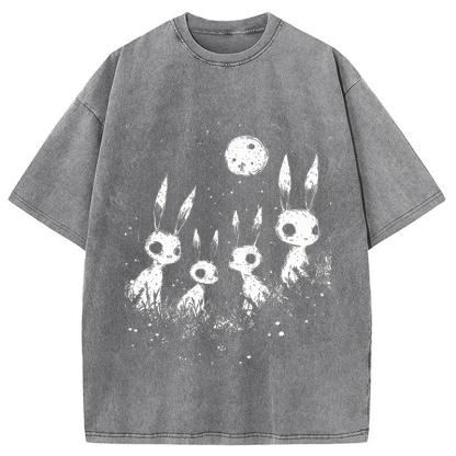 Tokyocanvas Weirdcore Bunny Washed T-Shirt