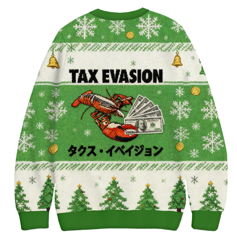 Tokyocanvas Green Tux Evasion Funny Christmas Ugly Sweatshirt