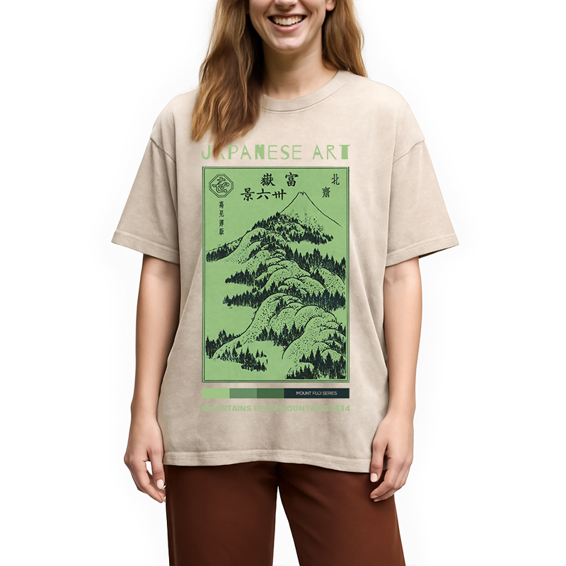 Tokyocanvas 36 Views of Mount Fuji Washed T-Shirt