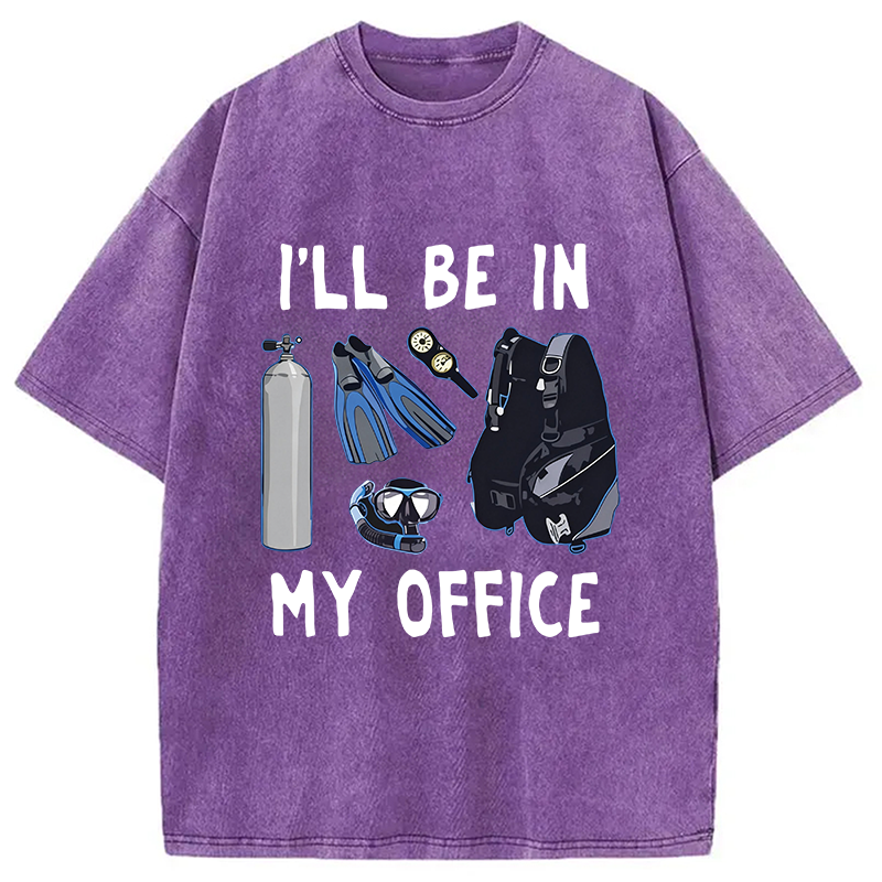 Tokyocanvas I'll be in My Office Scuba Diving Washed T-Shirt