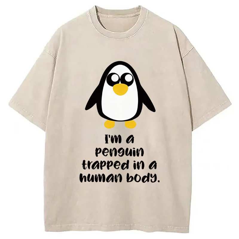 Tokyocanvas i'm A Penguin Washed T-Shirt