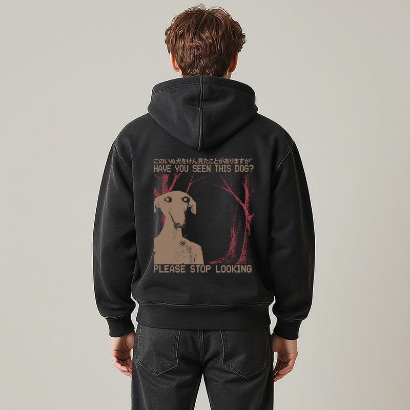Tokyocanvas Have You Seen This Dog? Washed Zip Hoodie